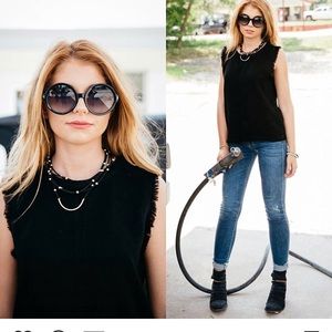 NWT Black ‘Maven’ brand tank with frayed hemline.